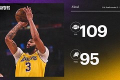 湖人109-95大胜太阳总比分反超 浓眉两双詹姆斯21分