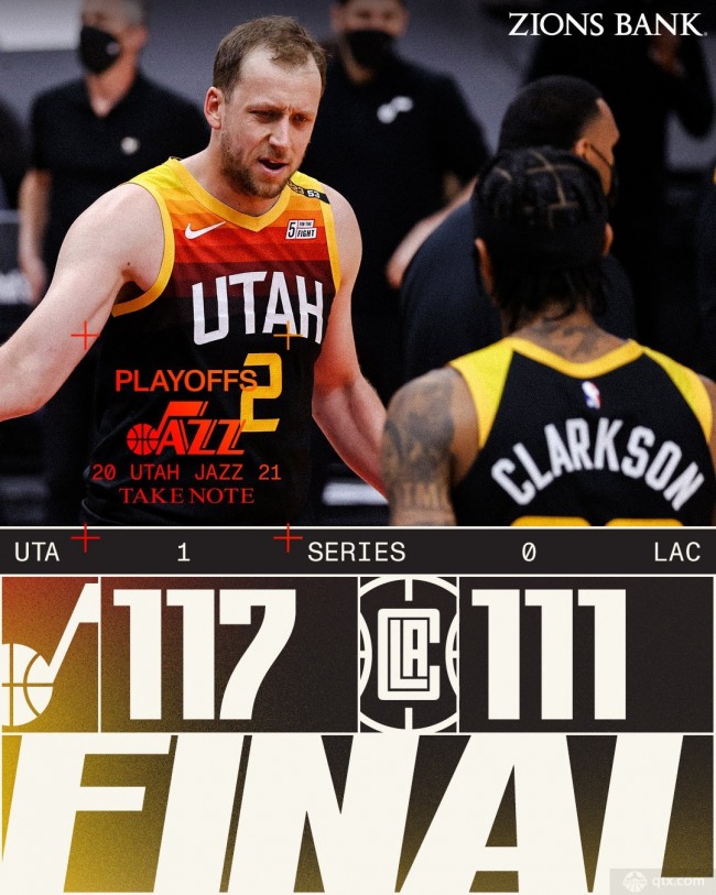 爵士117-111力克快船