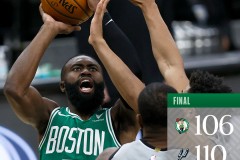 马刺主场110-106险胜凯尔特人 德罗赞21+5+7 布朗24+4+5