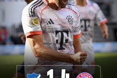 德甲霍芬海姆1-4拜仁 凯恩戴帽 格纳布里替补建功