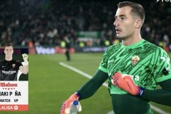 巴萨外租门将助埃尔切战平皇马 全场完成4次扑救