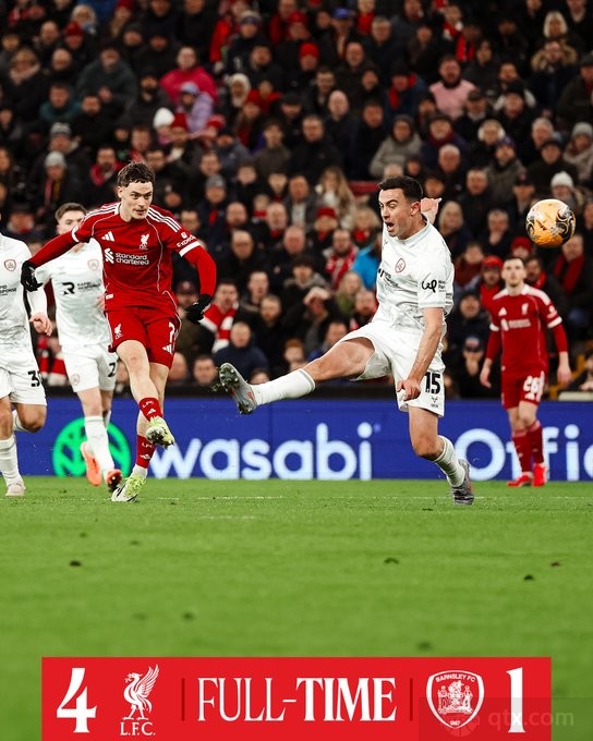 利物浦4-1巴恩斯利