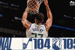 森林狼105-104险胜爵士 拉塞尔27+12唐斯21+11率队双杀爵士