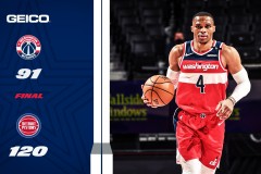 活塞120-91大胜奇才 约什-杰克逊31分威少空砍三双