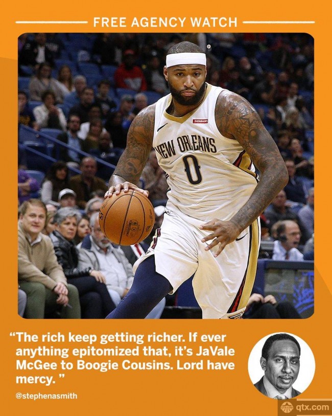 五巨头！考辛斯1年530白菜价加盟金州勇士