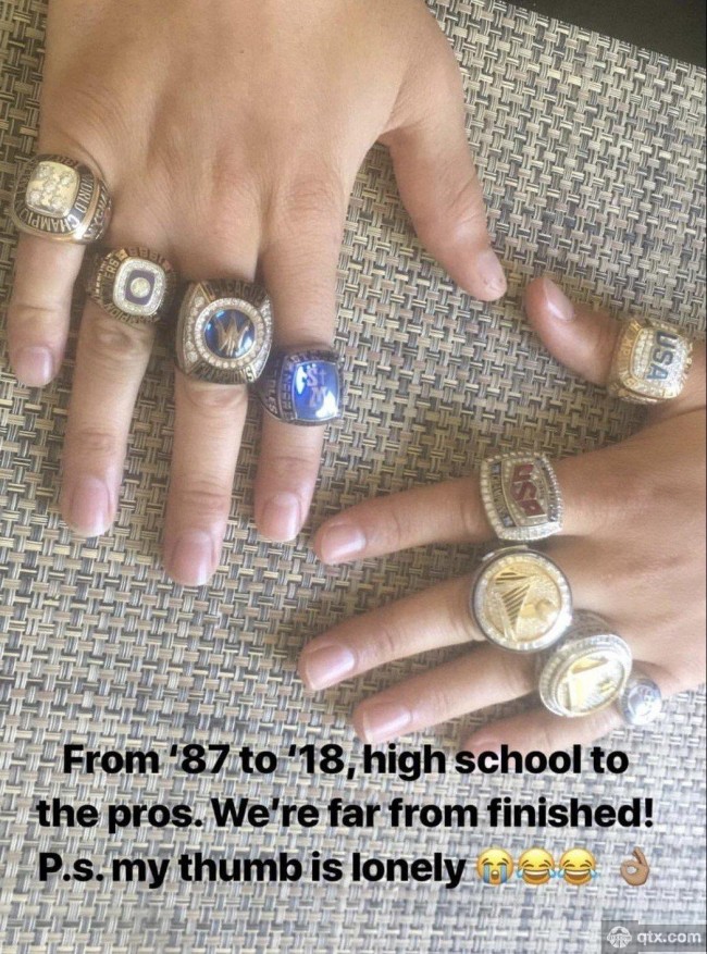 运动世家的荣耀，汤普森秀满手冠军戒指