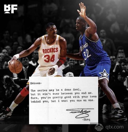 95年总决赛魔术被火箭横扫 奥尼尔写信要与大梦单挑